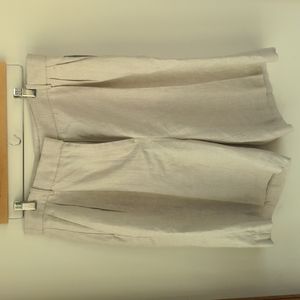 HM Linen Blend Bermuda Shorts Size 12 Beige